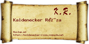Kaldenecker Róza névjegykártya