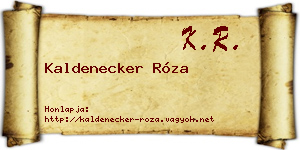 Kaldenecker Róza névjegykártya
