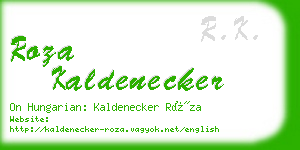 roza kaldenecker business card